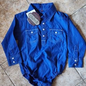 Western shirt baby onesie